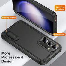 Capa Case For Samsung Galaxy S25 And S24 - Built-In Stand With Two Screen Protectors - Black, 41813064 - 淺灰色 - 查看 5