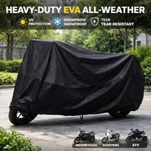 重型 PEVA 全天候電動單車車罩，防水、抗 UV、防塵、防雪，適用於大多數機車與摩托車，可折疊耐用，戶外存放四季保護 - A - 查看 5