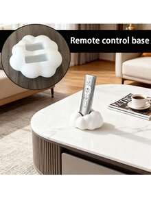 1pc Cute Cloud Remote Control Holder & Storage Box - Black & White Modern Design, Soft Pad Top, Fits TV, DVD Player, Blu-Ray Player, Audio System, Game Console - Decorative Storage Box Saves Space - 1PC - View 3