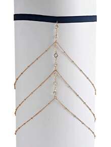 Women's Multi-Layer Sparkling Crystal Thigh Chain, Available In Gold And Silver, Creates Beach Vacation Vibe, Bridal Leg Jewelry, Costume Leg Accessory - Multicolor - View 2