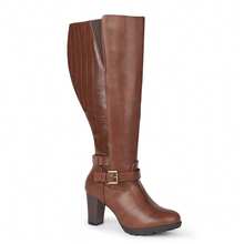 Women Wide Fit Boots & Booties - Mocha Brown - View 4
