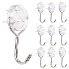 Upgrade Non-Trace Hooks 10-Pack Nail-In Heavy Duty Hangers Transparent Invisible Surround Steel Pins Multipurpose Hanging Hook For Picture Frame Keys Coat Fvv - Yellow - View 8