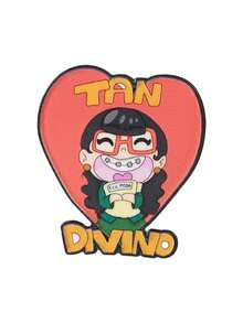 1pc Retro Cartoon Character Girl Brooch, Funny Glasses & Braces With Slogan Decor, Cartoon Animation Theme Badge, Unisex Design, Everyday Accessory & Gift - Multicolor - View 10