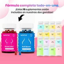 MONTUE Breast Max & Butt Boost Pack Gummies For Women | Workout Aid | Fitness Supplement | 9 Herbal Extracts | Essential Vitamins| Berry Flavor Gummy Bears, Bbl Gummies, Uno,Probióticos Originales, Gummies For Women - màu đỏ - Xem 2