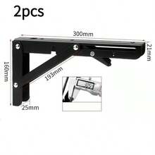 2PCS Folding Triangle Bracket Shelf Heavy Support Adjustable Wall Mounted Bench Table Furniture Hardware - Proportional Support - View 7