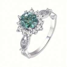 Nhẫn Moissanite giả cao cấp, thời trang, nhẫn đính hôn/cưới dành cho các cặp đôi. - màu xanh lá - Xem 3