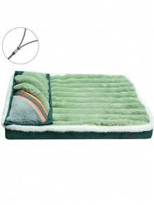 HUITAIYANG 1个短绒加厚宠物窝垫,可拆卸易清洗,3D蛋形泡沫材质,柔软舒适保暖,适合猫咪和中小型犬冬季使用,带枕头和牛津布防滑底。 - 彩色 - 查看 23