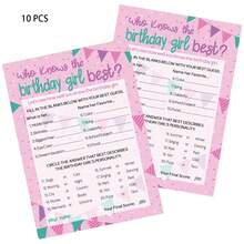 10/30 Thẻ trò chơi "Ai hiểu cô gái sinh nhật nhất?" kích thước 5x7 inch, trò chơi tiệc ngủ, Bạn hiểu cô gái sinh nhật đến mức nào?, Thẻ trò chơi tiệc sinh nhật - A - Xem 8