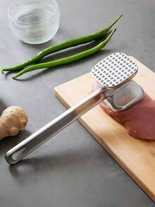 1pc Meat Tenderizer, Stainless Steel Meat Mallet For Pounding Beef, Steak, Chicken, Pork, Kitchen Tool - Multicolor - View 7