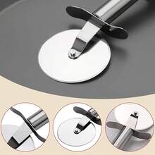 Stainless Steel Pizza Cutter Wheel, Single Wheel Pastry Cutter Roller, Baking Tool, Creative Kitchen Gadget, Multifunctional Cake Roller Cutter, Small Kitchen Tool - Multicolor - View 5