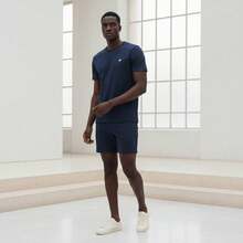 Voker Men's 100% Cotton Slim Fit Plain Basic Casual Everyday T-Shirt. Men's T-Shirt That Doesn't Shrink Or Fade. - Màu xanh hải quân - Xem 4