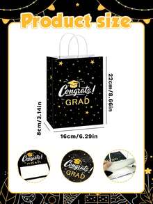 12 pezzi/4 pezzi/1 pezzo Borse di carta a tema laurea, borse di carta kraft bianche, borse regalo per feste di compleanno, borse shopping per gioielli, borse per confezioni regalo di cosmetici e caramelle, borse regalo per congratulazioni per la laurea, borse per omaggi per feste, borse regalo fatte a mano, borse di carta per caramelle, decorazioni per omaggi per feste, forniture per feste, decorazioni per vacanze - multicolore - Visualizzare 4