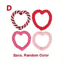 Pink Handmade Woven Rope Knot Toy Set, Medium & Small Dog Chew Toy, Teeth Cleaning & Boredom Relief Interactive Training Durable Pet Toy - Multicolor - View 11