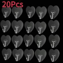 Heavy Duty Adhesive Hooks - Transparent Plastic Suction Cups, Thickened Heart-Shaped Wall Mounting, Suitable For Kitchen And Bathroom Storage, Multi-Function Hooks, Easy Installation, Modern Style - One Size Fits All - View 13