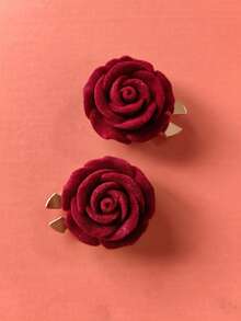 1 pezzo/2 pezzi Decorazione elegante per bottoni con fiori e motivi geometrici, copribottone per camicia, decorazione a molletta per bottoni, gemelli alla moda con cristalli, adatti per decorare smoking e abiti da sposa - Rosso - Visualizzare 6