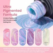 Beetles Pearl Gel Nail Polish, 6 Colors Shimmer Pearl White Pink Purple Mermaid Nail Drawing Spring Gel Polish - Pearl Gel Polish - 查看 2