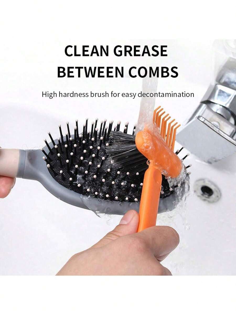 1pc Comb Cleaning Brush, Bristle Brush With Air Cushion, Reusable Roller Comb Cleaner, Styling Tool, Kitchen, Bathroom, Household