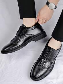 Zapatos formales para hombre,zapatos de cuero formales de alta calidad para caballero,zapatos de fiesta de estilo británico para hombre,zapatos de cuero casuales cómodos,para la vida diaria, reuniones,bodas y fiestas nocturnas - Negro - Ver 5