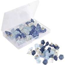30 Pcs Flower Push Pins Floral Corkboard Thumb Tacks Cute Push Pins Decorative Picture Push Pins Pushpins Bulletin Board Push Tacks With Storage Office School Supplies - 預設 - 查看 1