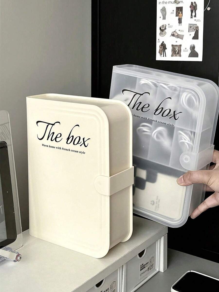 Shockproof Book Shaped Multi Function Desktop Cable Management Box 8 Compartments PP Plastic Storage Suitable For Charging Cables Earphones Data Cables Phone Cases Great For Home & Office Desk Organization March Women's Day Gift