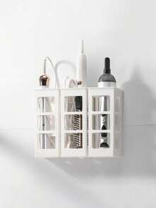1 pièce Porte-outils de coiffure réglable en hauteur, monté au mur, convenant pour sèche-cheveux, fer à friser et lisseur. Organisateur multifonction pour salle de bain/armoire, conception résistante à la chaleur - Multicolore - Voir 8