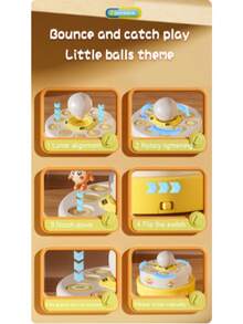 1 Set Electric Bouncing Ball Board Game, Cute And Challenging, A Multi-Player Launching Spinner Tabletop Game With Storage. Develops Children's Hand-Eye Coordination, Suitable For Kids 3 Years And Above, Perfect For Parent-Child Interaction, Indoor Leisure, And Family Parties. - View 13