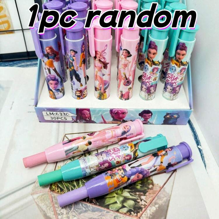 1/2pcs K-POP Girl Group Theme Stretchy Erasers Set, Includes Various Vibrant Member Character Art Designs, Providing Smooth Cleaning Effect. Stretchable Mechanism Prevents Mess. Offers Fashionable Color Options Like Purple, Pink, Mint Green, Suitable For School Office Supplies, Diaries, Notebooks, K-POP Fan Collectibles, An Ideal Gift For K-POP Girl Group Fans And Stationery Lovers. - Multicolor - View 8