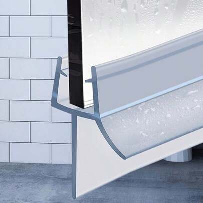 2pcs 100cm PVC Shower Screen Seal Strip, Fits 4-6mm Thick Glass, Max 23mm Gap Filler, Transparent Shower Seal Replacement