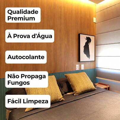 Papel De Parede Adesivo Ripado Madeira 5/10 METROS x 45CM Adesivo Autocolante - Envio imediato
