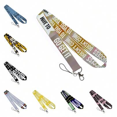 1 pieza Cordón de moda con conciencia - Cordón duradero y multiusos, portador de tarjeta de identificación, portador de tarjeta de presentación y portador de teléfono, cordón arcoíris, adecuado para maestros, llaves, trabajo, escuela, oficina