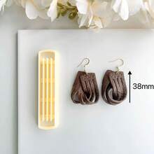 软陶模具，软陶耳环首饰切割模具，皮革纹理擀面杖模具，聚合物粘土无缝纹理擀面杖，适用于软陶耳环和首饰制作的工具，粘土切割工具，耳环模具，软陶首饰模具 - 黃色 - 查看 8