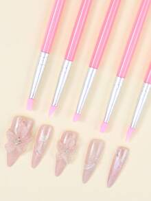 SWEET TREND 5PCS Silicone Nail Art Pen Set, Suitable For Nail Carving, Painting, Shaping, And Pressure Sticker Design, Nail Art Pen Tool Set, DIY Professional Nail Art Tools For Nail Salons - Multicolor - View 10