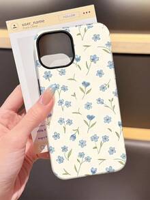 Flower 1pc Minimalist Fresh Delicate Ditsy Floral Pattern Glossy 2-In-1 Filmic Hard Phone Case, Suitable Compatible With Samsung/ 11/12/13/14/15/16/17 Pro Max - Multicolor - View 3