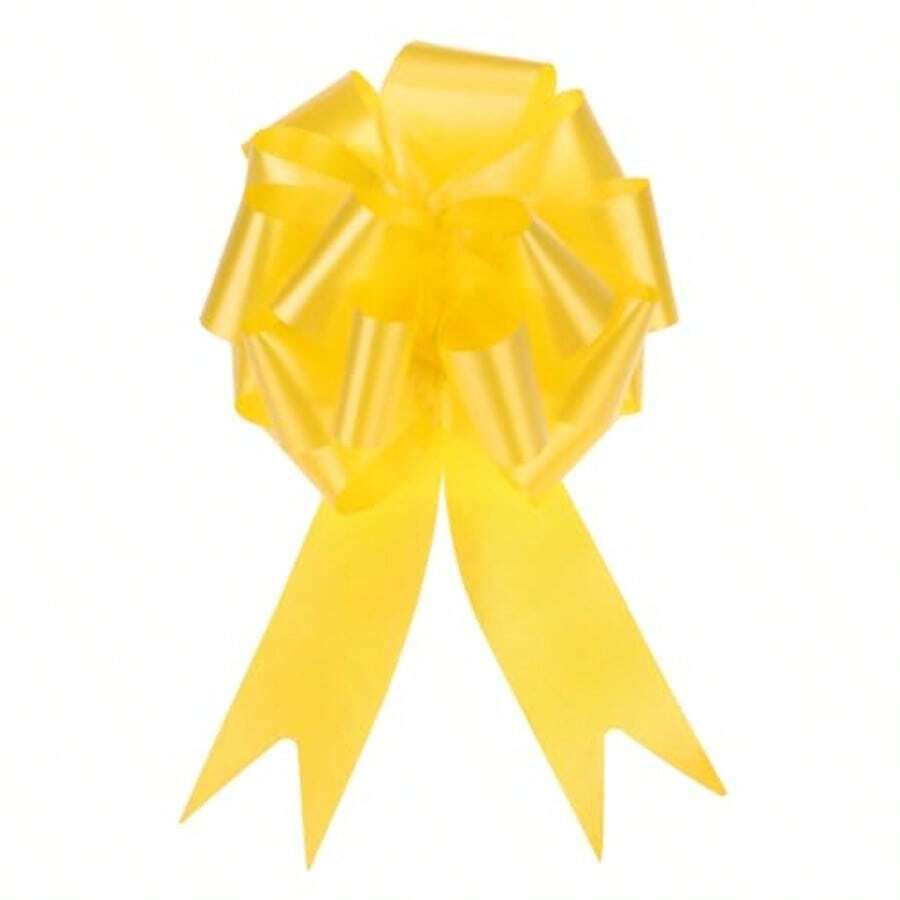 10pcs 5 Inch Large Pull Bow Big Gift Wrapping Bows Ribbon Yellow For Wedding Car Baskets Presents Christmas Bow Drr - Yellow - View 1