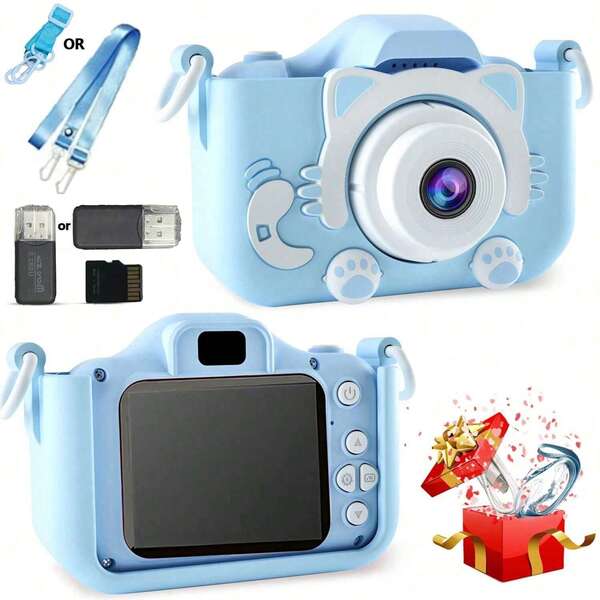 YAIUZGOO 1080P High Definition 2-Inch Screen Digital Camera, Includes Protective Case, SD Card Reader, Cute Gift For Birthday, New Year, Valentine's Day, 150mAh