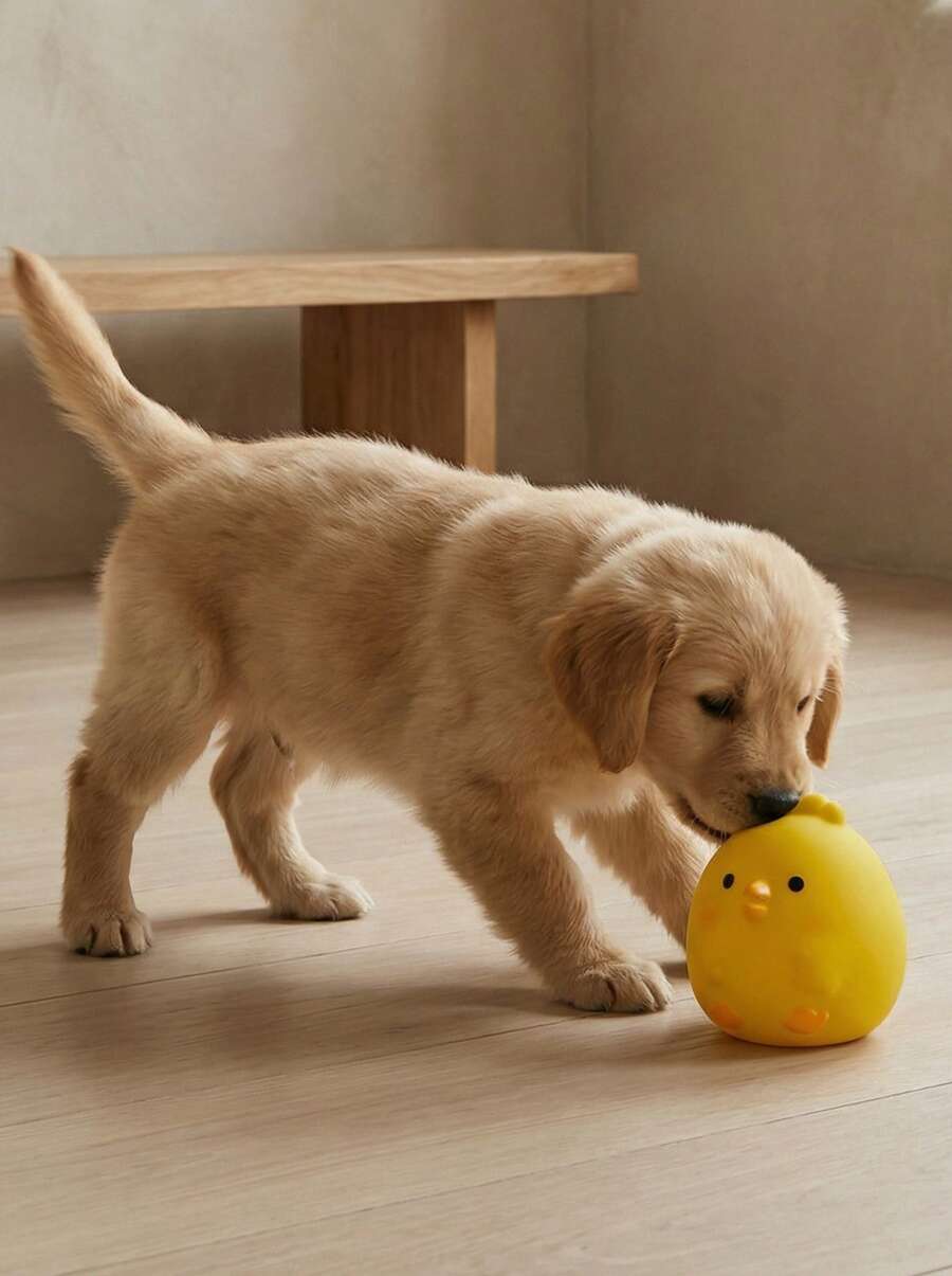 PETSIN 耐用乳胶鸡形狗玩具 - 适合小型犬，防咬互动玩具球，缓解无聊和牙齿健康，是幼犬和小型犬的理想选择 - 彩色 - 查看 1