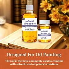 ELHUA Refined Linseed Oil, Suitable For Oil Painting Creation. Linseed Oil Medium, Oil Painting Thinner For Artists. Can Enhance Fluidity, Semi-Transparency And Gloss. Refined Linseed Oil Is One Of The Most Commonly Used Oils For Artists, Can Be Added To Other Oils To Slow Drying, Reduce Paint Concentration, And Improve Gloss And Transparency. Use Appropriate Amount To Dilute Oil Paints. - Flaxseed Oil - View 4