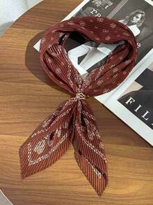 1pc 70cm Satin Bandana Neckerchief, Solid Color Scarf Decoration Ribbon For Bag - Multicolor - View 8