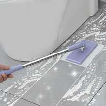 Mopa de secado rápido automática para uso en interiores, con abrazadera de tela, para uso en húmedo y seco, con mango resistente, ideal para amigos y familiares - 70 centímetros - Ver 4