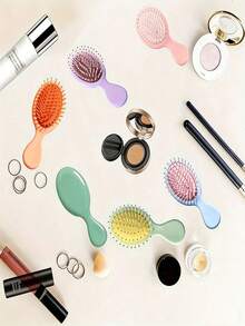 1pc Mini Macaron Shaped Hair Brush - Anti-Static Scalp Massage Comb With Bristles, Suitable For Daily Commute, Outdoor Use, Girls, Back To School, Graduation, Gifts For Mom & Friends, Travel, Work, Dorm, Carry In Bag For Gatherings - A - View 4