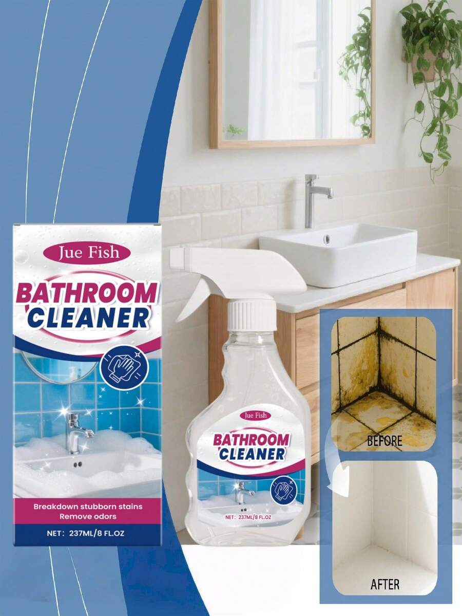 jakehoe 1 Bottle 237ml Bathroom Cleaner, Household Toilet Cleaner For Removing Stains And Limescale, Multi-Purpose Bathroom Shower Wall Tile Cleaner, Quickly Dissolves Watermarks And Urine Stains