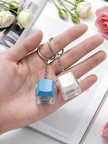 12/8/4/2/1pc Invisible Button Fingertip Toy Keychain - A Tactile Toy Designed To Relieve Stress And Enhance Focus. This Ultra-Portable Mini EDC Gadget Features A Satisfying Silent Click, Perfect For Use In The Office Or During Study - Multicolor - View 5