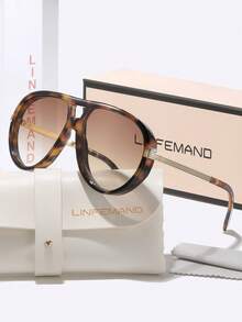 Kính râm LINFEMAND kiểu retro gọng oval hai cầu, càng kính kim loại độc đáo, phụ kiện không thể thiếu cho buổi chụp ảnh mùa hè, phong cách đường phố, kỳ nghỉ, đa năng, quà tặng ngày lễ. - Nhiều màu - Xem 13