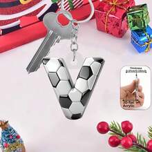 Móc khóa chữ cái bóng đá thiết kế phẳng 2D, dành cho cầu thủ và người hâm mộ bóng đá, có logo đội và tên cầu thủ - Quà tặng chủ đề bóng đá bằng acrylic, thích hợp làm quà tặng tiệc tùng, phụ kiện túi xách, móc khóa tập luyện/thi đấu và vật dụng trang trí, được chế tác với thiết kế phẳng 2D, là món quà dành cho mẹ, cha, lễ tốt nghiệp và giáo viên. - Móc khóa chữ cái hình quả bóng đá - Xem 13