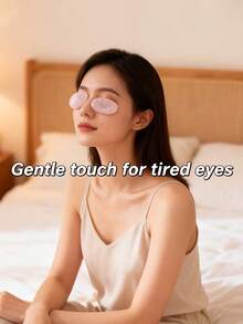 2片天然玫瑰石英冰凉眼贴，可重复使用的石头眼部按摩器，缓解眼袋、黑眼圈和疲劳 - 彩色 - 查看 3