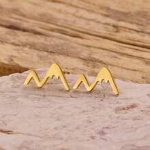 1 par de pendientes de botón con forma de pico, que se pueden combinar con ropa casual o de estilo minimalista. Son adecuados para el uso diario o como regalo de joyería para cumpleaños. - GED827 - Ver 3