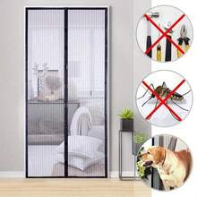 1 Set Puerta de pantalla magnética, partición de malla de uso pesado con cierre automático y sin manos, mantiene alejados a los insectos, apta para mascotas y niños, 39 pulgadas x 82 pulgadas - multicolor - Ver 1