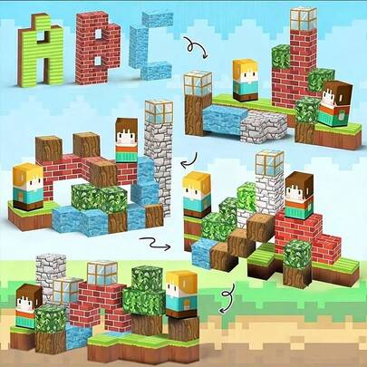 Magnetic Building Blocks Toy Set - Travel Set, Sensory Toys, Halloween, Christmas, Birthday Gift Toys, Perfect Sensory DIY Toys For Boys And Girls, Endless Fun 3+