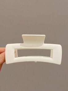 4个/套 女孩大号方形塑料发夹，时尚优雅百搭的简约风格，适合日常、派对、工作、度假等场合。可用于发型设计、洗发、化妆、搭配服装——发夹、发爪、发卡、发饰，适合秋冬季上学、大学等场合。 - 彩色 - 查看 2