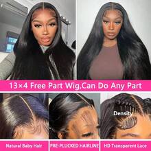 Bone Straight 13x4 13x6 HD Transparent Lace Frontal Wig Brazilian Wigs Human Hair 6x5 Gluess Wig Natural Straight Hair For Women - Natural Black - 查看 8